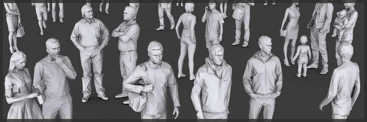 31 Packs In 1 Huge Bundle: 200+ Low Poly 3D People Models, 3DS, OBJ ...