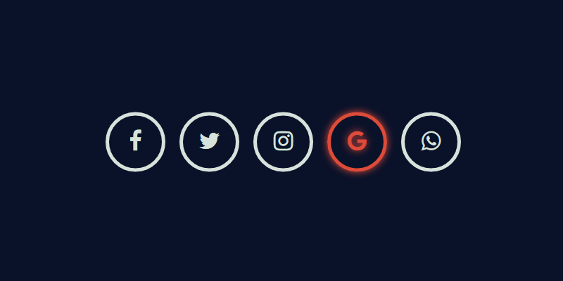 Social Media Icons Glowing Effect Bypeople