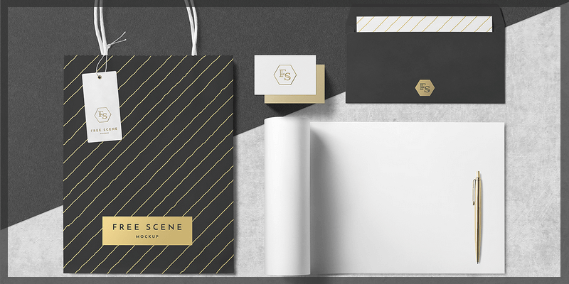 Download Free Stationery Mockup Scene Psd Bypeople