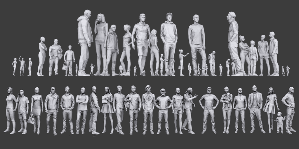 A Popular Design Package Featuring Over 200 Low Poly People 3D Models ...