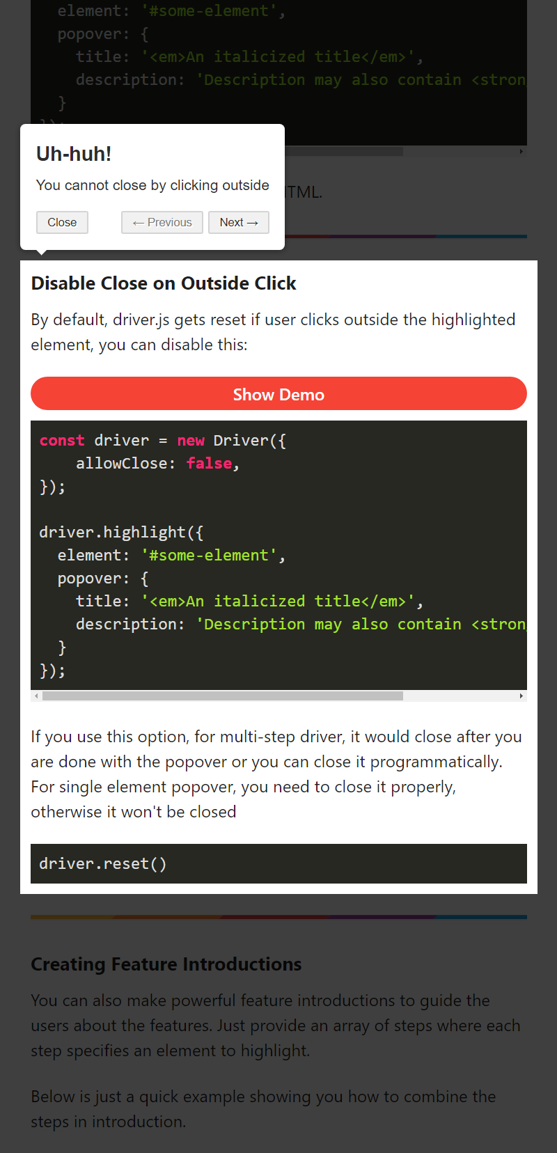 javascript library guided tour