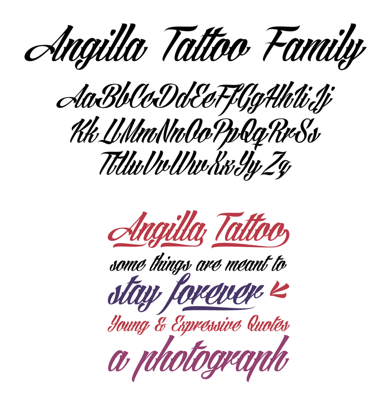 Angilla: Crafted Script Tattoo Font | Bypeople