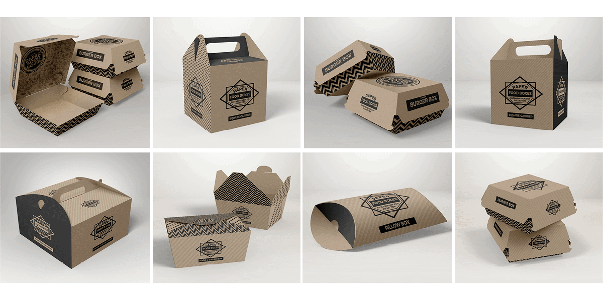 Download 1000+ Packaging Mock Ups & Box Creator: Paper Food Boxes ...