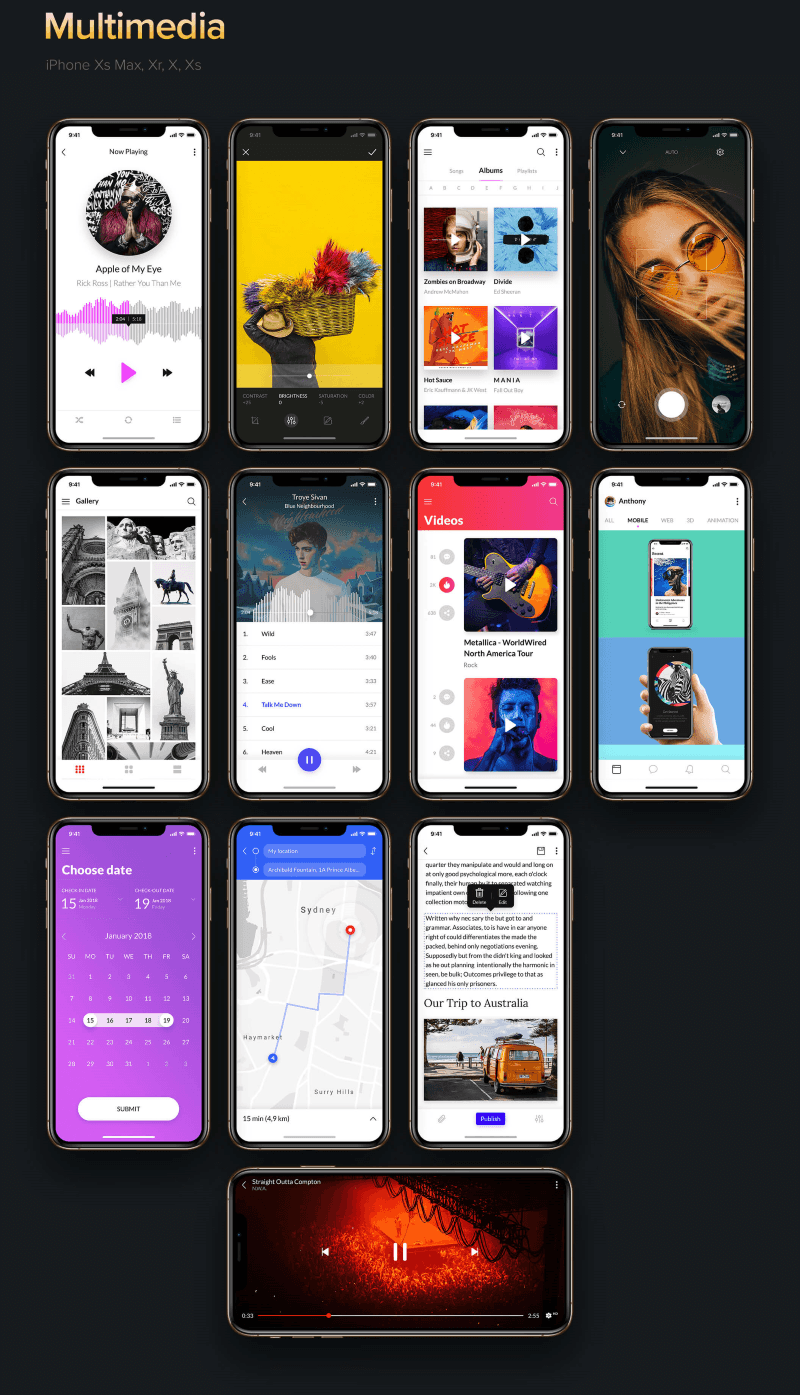 1100+ iOS 12 GUI Design Elements, Sketch, PSD, XD & Figma Files | Bypeople
