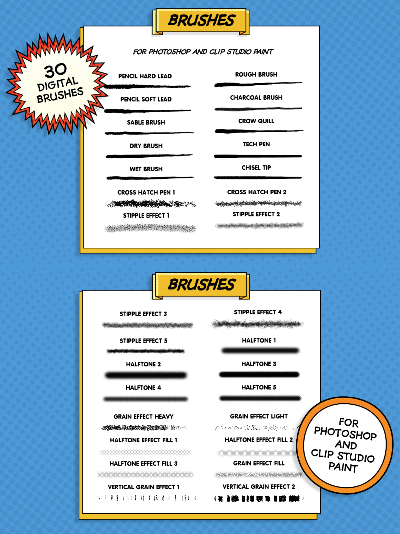 Standard Comic Book Page Templates for Clip Studio Paint