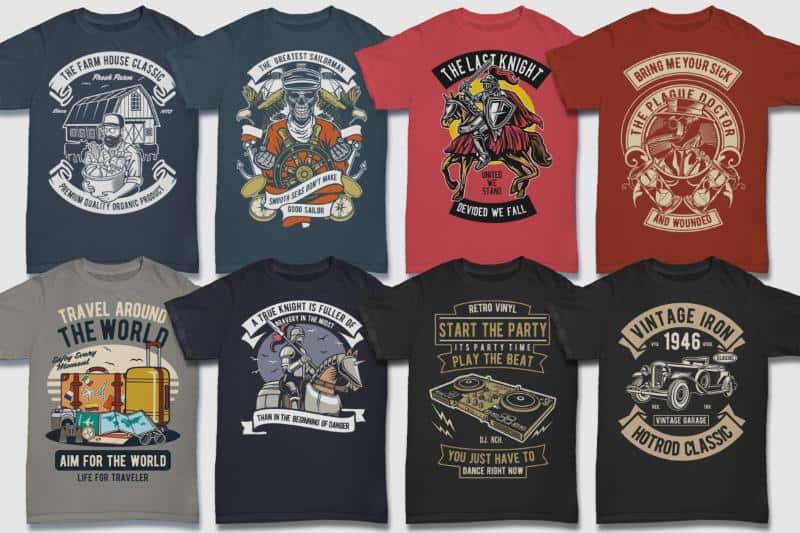 600 Custom T-Shirt Designs Megabundle – Ai, EPS & SVG Vector Files ...