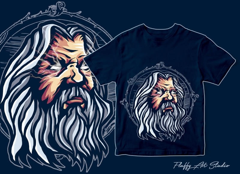 Santa Claus Skull Psd T-shirt Design PSD Editable Template