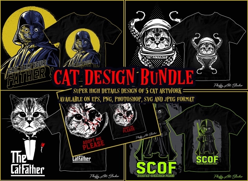 Vector T-Shirt Designs Pack – Astronauts, Mythology, Animals & More