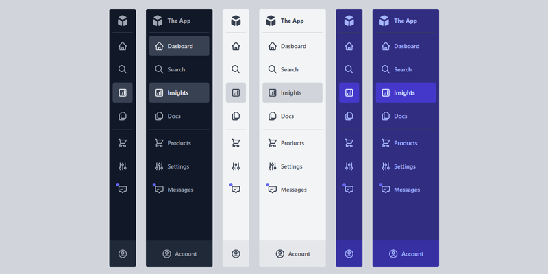 Tailwind Light & Dark Modes Admin Menus – Light & Dark Mode 