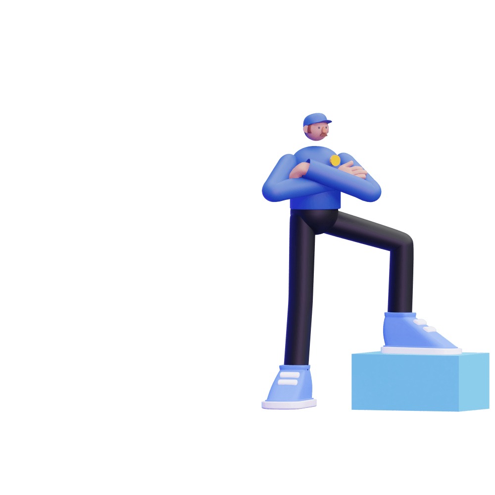 3d illustration of a man dressed as a security guard