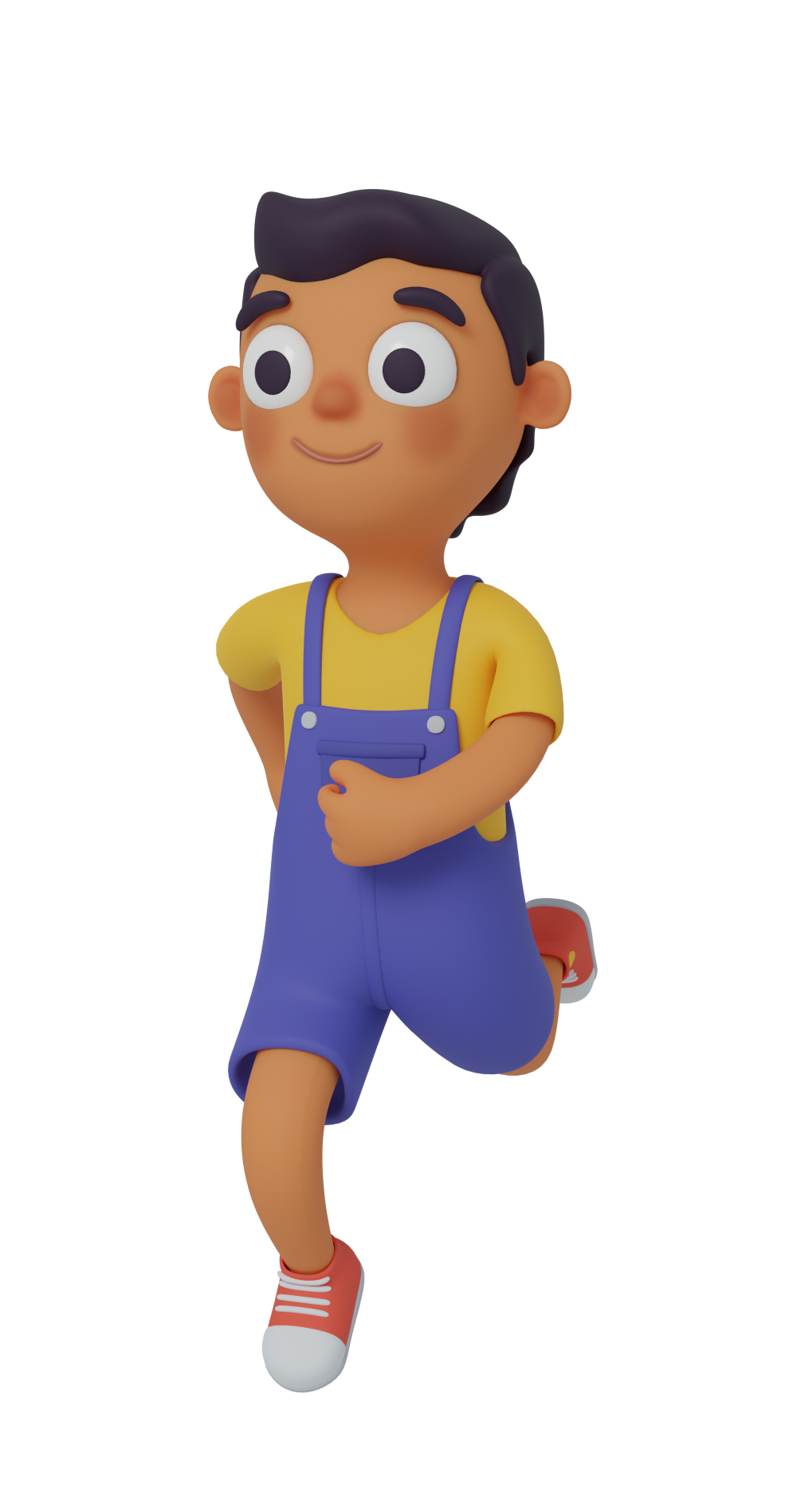 3d character design of a boy running