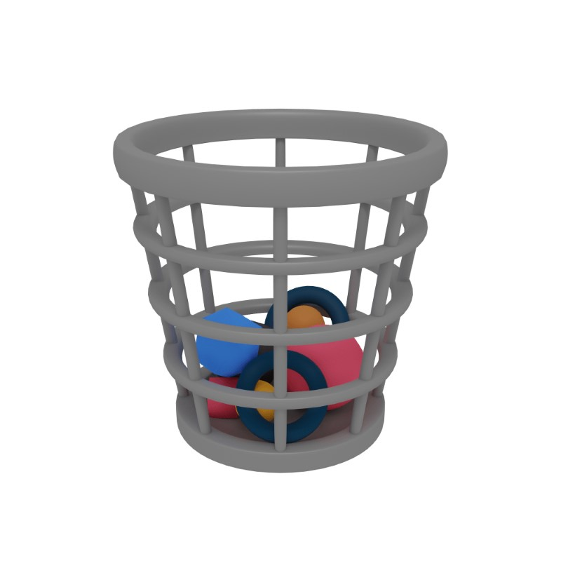 3d icon version of the trash bin icon