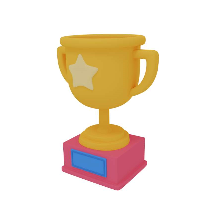 3d icon version of a trophy or reward icon