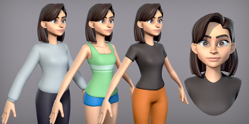 Blender 3d Characters Pack Male And Female Cartoon Characters