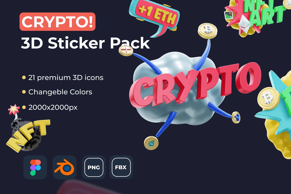 3D Labels, Stickers & Icons Pack - Figma & Blender Sources, Transparent PNG  Files, Deals ByPeople