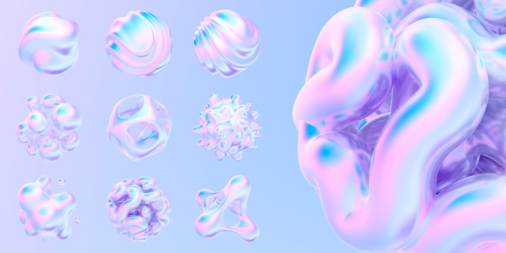 Fluid Shapes Pack - Holographic Liquid PNG & Animated Shapes | Deals ...