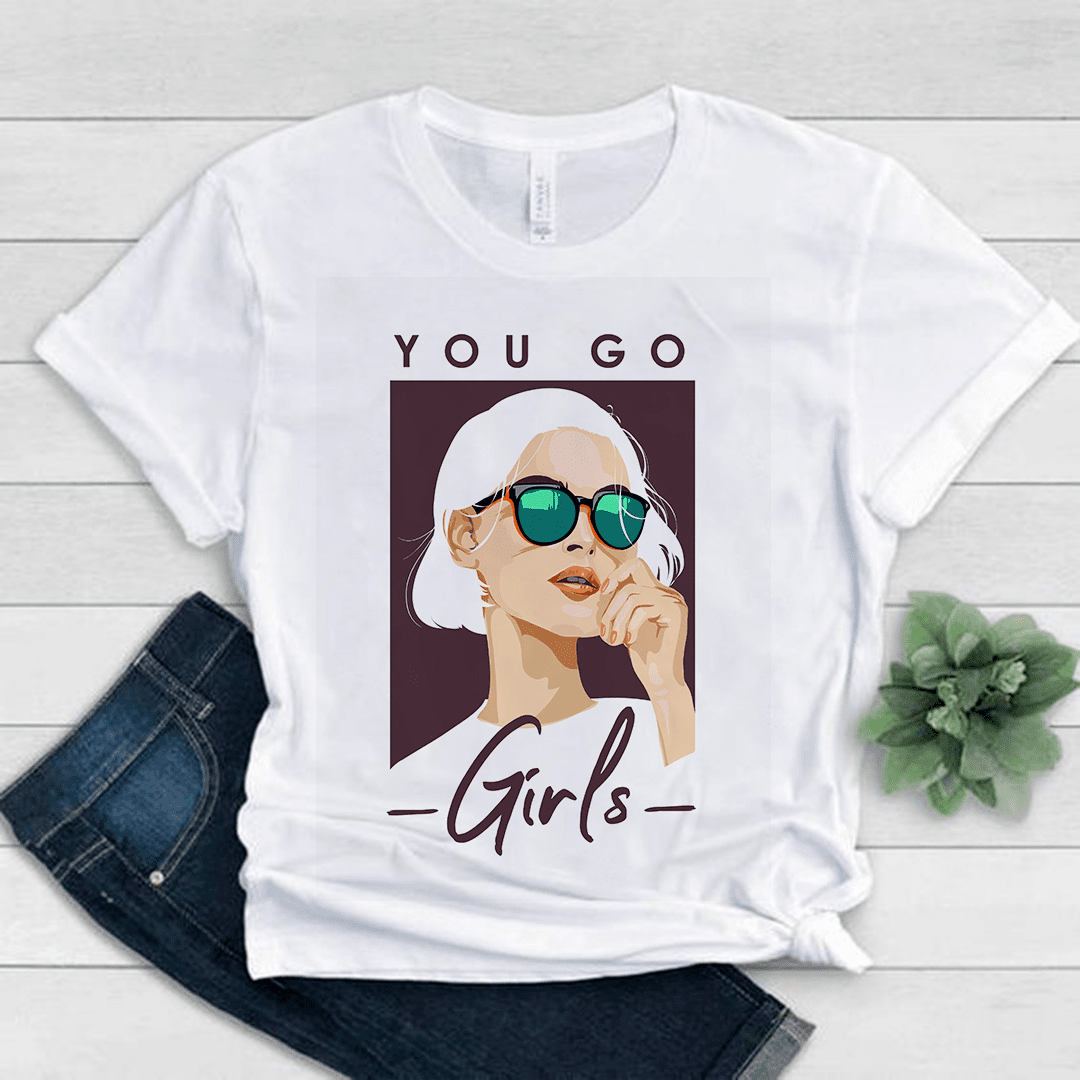 Woman T-Shirt Designs Pack, Layered Vector Source Illustrations