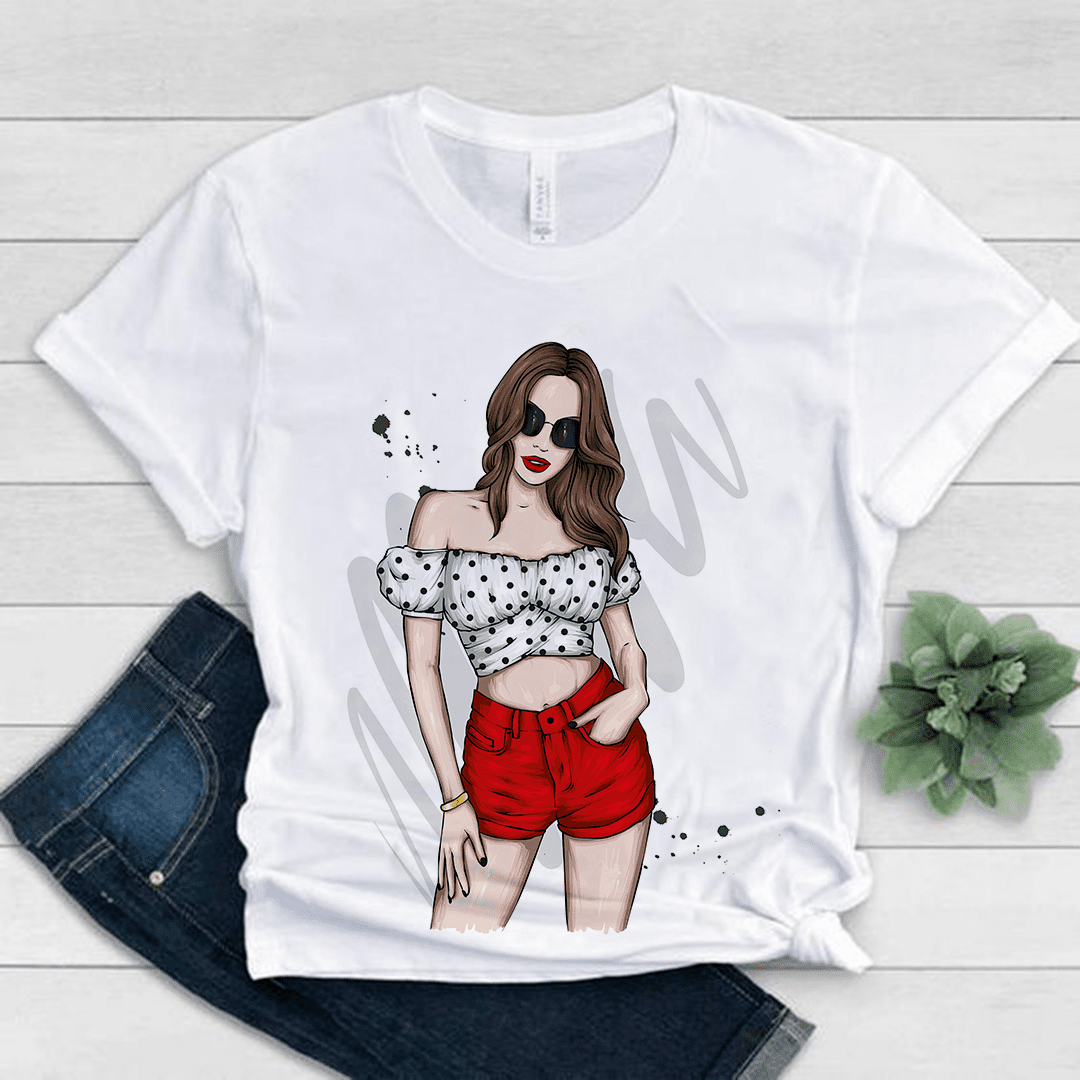 Woman T-Shirt Designs Pack, Layered Vector Source Illustrations